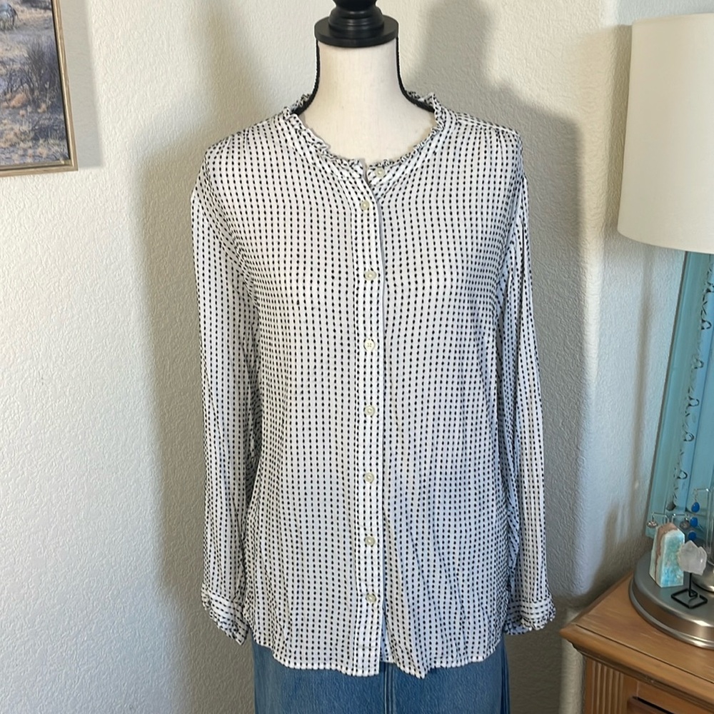 Loft White and Black Blouse - Picture 4 of 10